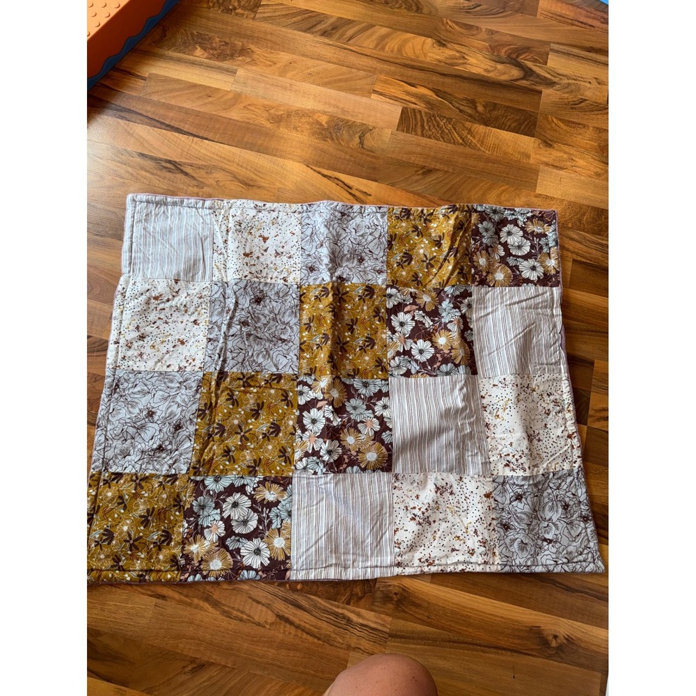 Handmade Patchwork Baby Blanket OS Multicolor Excellent Floral Minky Quilt